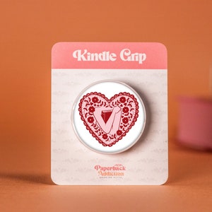 Kindle Grip | Book Hugging Love Heart | Phone Holder/Stand with Resin Finish | Bookish Gift