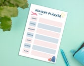 Printable Holiday Planner, Weekly Trip Planner | Digital Download | Pink & Blue, Neutral