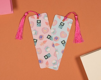 90's Kids Nostalgic Bookmark | Ninety's Toy's | Pink Bookmark with Tassel