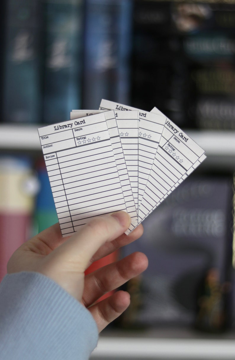 Library Card Journal Stickers Book Review Sticker Book - Etsy