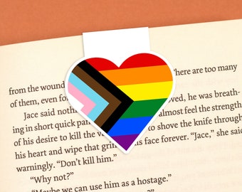 Pride Love Heart Magnetic Bookmark | Rainbow Bookmark | Bookish Gift  | Progress Flag