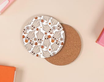 Halloween Ghosts Bookish Coaster: Spooky Book Lover Gift