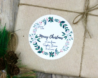 Personalised Christmas Gift Tags | Christmas Gift Labels | Holiday Labels | Gift Tag | Christmas Label Sticker