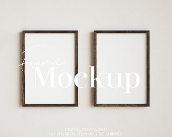 5x7 Wood Frame Mockup: Two Vertical Frames (Digital Download)