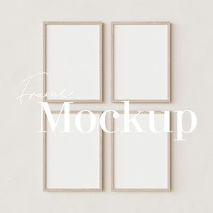 5x7 Ratio Frame Mockup, 4 Frames Mockup, Frame Mockups, Wooden Mockup, Interior Mockup, Poster Mockup, Gallery Mockup Frame, Nursery Mockup