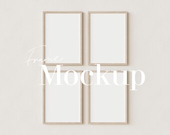 5x7 Wooden Frame Mockup: Gallery Wall, Interior Display (Digital Download)