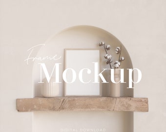 Boho Frame Mockup: Bright Interior Artwork Mockup (Digital Download)