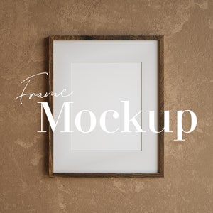 4:5 Ratio, 8x10 12x15 16x20 Portrait Frame Mockup, Wooden, Neutral Empty Background, Stock Photography Mock Up, Frame Template, Smart Object