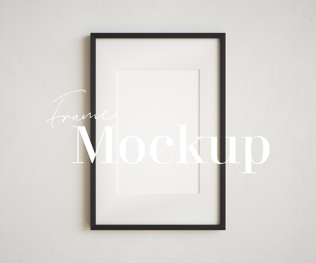 23 Ratio Frame Mockup, Vertical Frame Mockup, Black Wooden Mockup