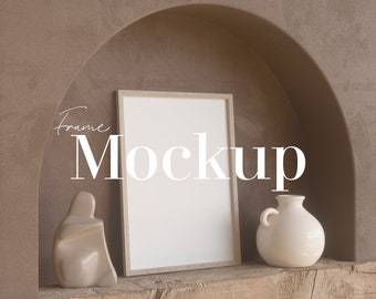 Boho Frame Mockup: Minimalist Poster, Artwork Display (Digital Download)