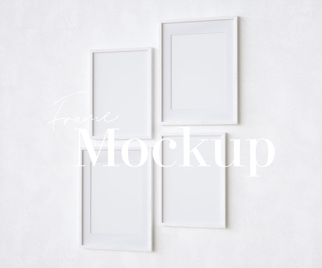 Gallery Wall Frames Mockup, Mockup Frame, Gallery Wall Frame Set, Frame Mockup Set of 4, Wall