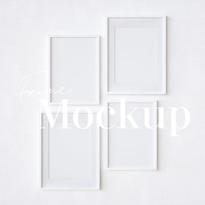 Gallery Wall Mockup, Mockup Frames, Frame Mockup, Gallery Wall Frame Set, White Frame Mockup, Gallery Wall Set of 4 Frames, Interior Mockup