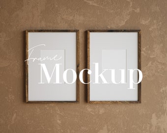 5x7 Wood Frame Mockup: Two Vertical Frames (Digital Download)
