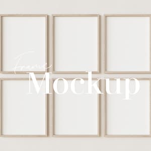 Six Frames-mockup: fotowand, verhouding 4 x 5 (digitale download)