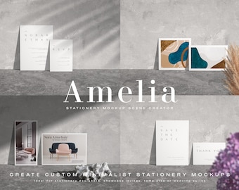 Stationery Mockup Scene Creator: 5x7 Card Set (PSD)