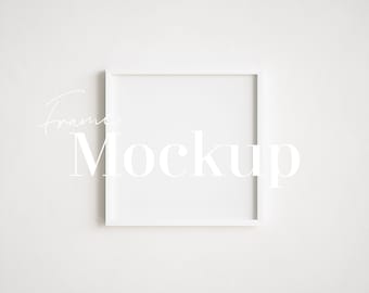 Square Frame Mockup: 9x9 White Frame Template (Digital Download)