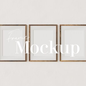 Mockup-set för tavelväggram: Mörk valnötsträ (digital nedladdning)