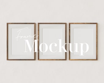 Gallery Wall Frame Mockup Set: Dark Walnut Wood (Digital Download)