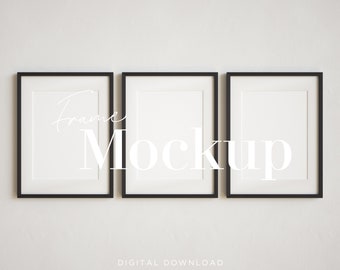 Gallery Wall Mockup: Black Wood Frame Set (Digital Download)