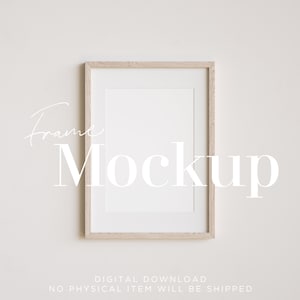 5:7 Wood Frame Mockup, Digital Template, Stock Photo, Picture Frame Mockup, Wooden Frame Mockup, 5x7 Gallery Wall Mockup, Wall art Mockup