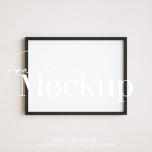 landscape frame mockup, 3:4 ratio, 12x16 18x24, wooden frame, horizontal frame mockup, neutral background, black frame mockup, gallery wall