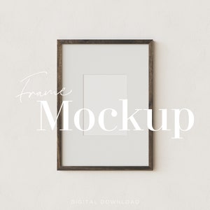 5:7 Wood Frame Mockup, Dark Wood Mockup, Stock Photo, Picture Frame Mockup, Wooden Frame Mockup, 5x7 Gallery Wall Mockup, Dark Walnut Frame