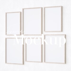 Gallery Wall Frame Mockup Set: 6 PSD Smart Objects (Digital Download)