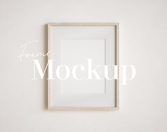 4:5 Ratio, 8x10 12x15 16x20 Portrait Frame Mockup, Wooden, Neutral Empty Background, Stock Photography Mock Up, Frame Template, Smart Object