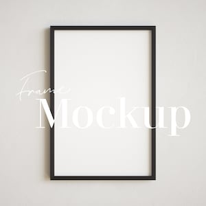 2x3 Vertical Black Wood Frame Mockup: Poster Display (PSD & JPG)