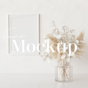 Frame Mockup, Minimalist Frame Mockup, White Wood Frame Mockup, Digital Mockup, Blank Wood Frame, Artwork Mockup, Modern Mockup