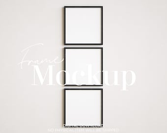 Set of 3 Mockup, Mockup Frame, Black Frame, Frame Mockup, Digital Frame, Mockup, Vertically Oriented Frame Mockup, Black Square Frame Mockup