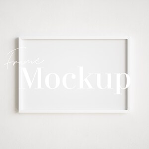 May include: White frame mockup on a white wall. The text "Frame Mockup" is written in white on the frame.