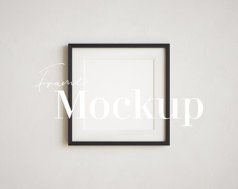 9x9 Black Wooden Frame Mockup: Square Ratio (PSD & JPG) (Digital Download)