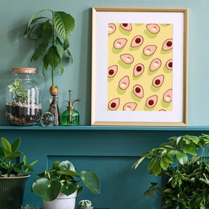 Pink Avocados, Avocado Pattern, Abacate, Summer, Fresh, Instant Download, Digital Poster, Printable Art, Printable WallArt, Artwork Download image 3