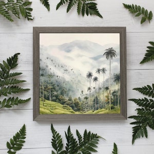 Mountains, Valle de Cocora, Colombia, AI, Watercolour, Instant Download, Digital Poster, Printable Art, Artwork Download, Digital Download image 4