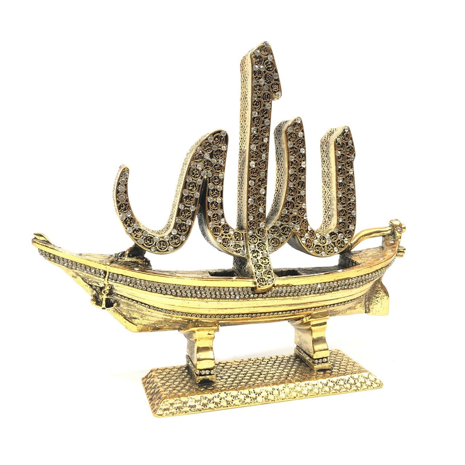 Silver Allah Symbol Statue Office Decor Home Decor Islamic Etsy