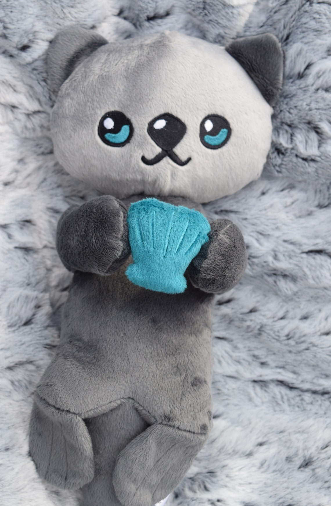 Gray Otter With Blue Shell Plush Stuffed Animal Toy - Etsy