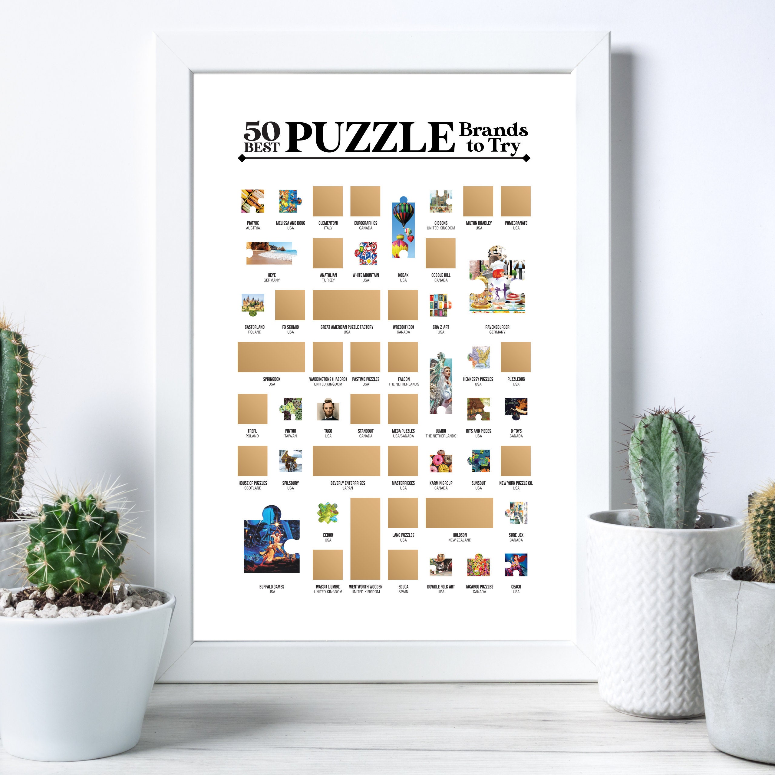 50 Best Puzzle Brands To Try Scratch Off Poster The Jigsaw Etsy