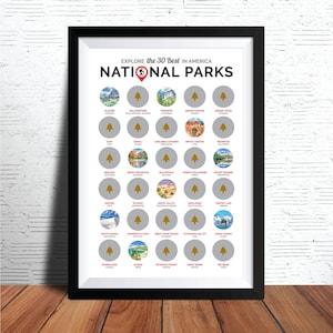 National Park Scratch Off Poster - US National Park Karte - National Park Schild - National Park Poster - Wander Poster - Wander Geschenke