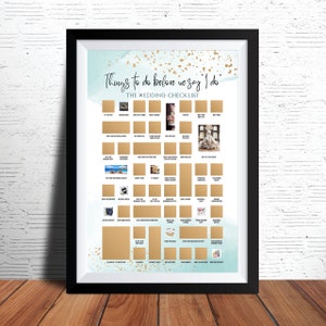 Wedding Bucket List Scratch Off Poster, Wedding Planner Poster, Engagement Gift for Couple, Bride to Be Gift, Wedding Checklist, Bride Decor