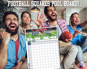 100 Football Squares Dry Erase Board - 24x36 Inch Office Pool Game Set With Pen & Cloth