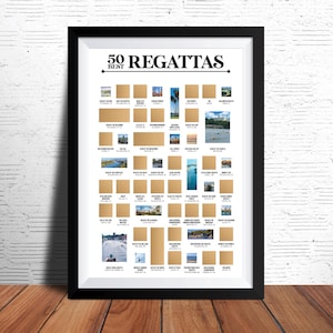 50 Best Regattas Scratch Off Poster - The Regatta Bucket List - Rowing Poster - Rowing Decor - Rowing Art - Rowing Print - Rowing Gifts