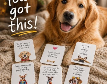 Dog Lover Gift, Affirmation Cards for Dog Lovers, 30 Daily Affirmation Cards, Dog Mom Gift, Mental Health Gift, Self Care Cards