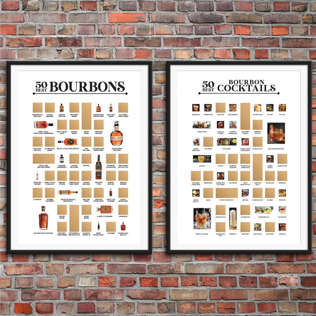 50 Best Bourbons and 50 Best Bourbon Cocktails Scratch off Etsy