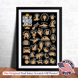 Dad Jokes Scratch Off Poster, Funny Dad Gifts, Fathers Day Gift, Dad to Be Gift, Dad Joke Game, Baby Shower Game, Dad Wall Art, Humor Decor