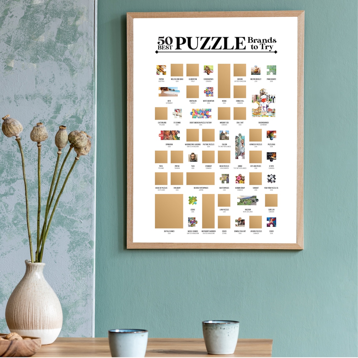 50 Best Puzzle Brands To Try Scratch Off Poster The Jigsaw Etsy