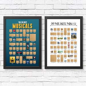 Musicals Scratch Off Poster and Museums Scratch Off Poster - Musical Theater Gifts - Museum Scratch Off - Musical Posters - Museum Posters