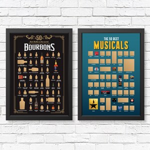 Bourbon Scratch Off Poster & Musicals Scratch Off Poster - Bourbon Gifts - Musical Theatre Gifts - Bourbon Posters - Broadway Posters