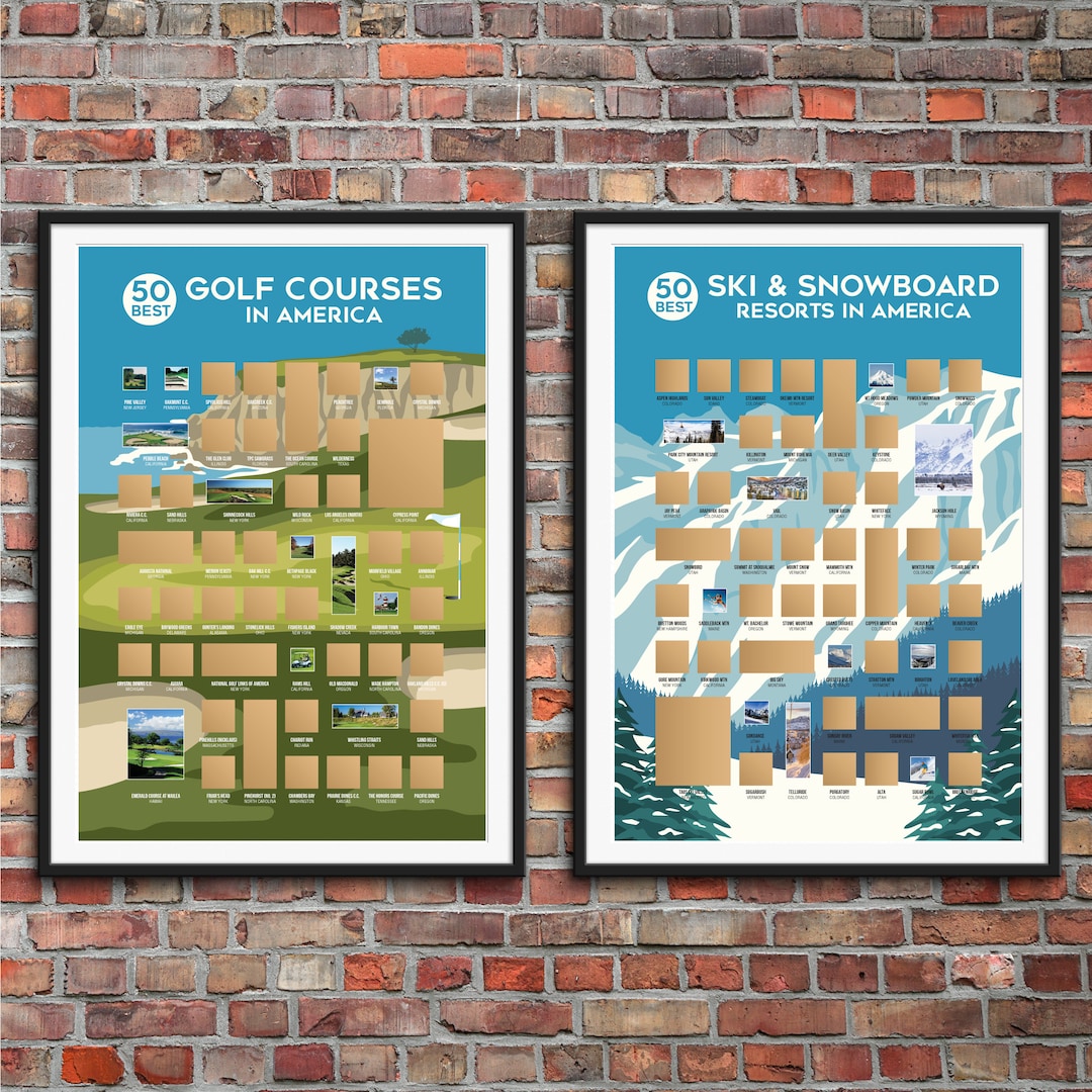 Golf Scratch off Poster & Ski and Snowboarding Scratch off Poster Golf