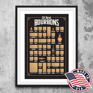 50 Best Bourbons scratch off poster